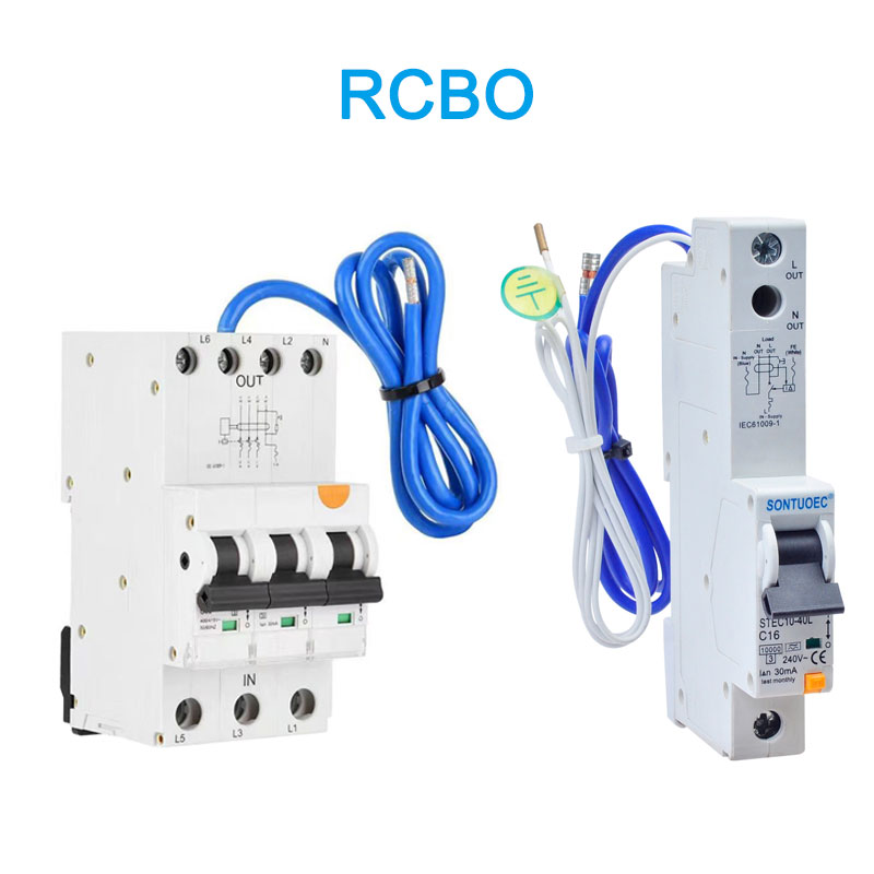6ka 3p+n Mvunjaji wa mzunguko wa kuvuja A (AC) RCBO na kebo
