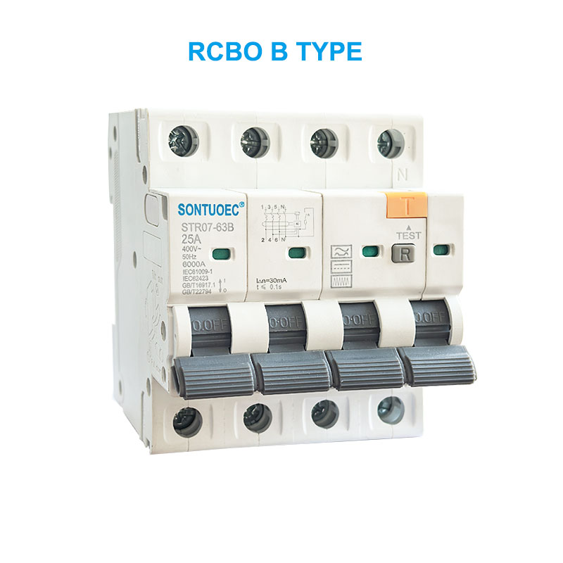 STRO7-63B RCBO B Aina 2p 4p mabaki ya mzunguko wa sasa wa mzunguko